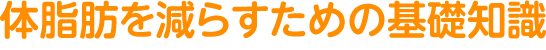 体脂肪を減らすための基礎知識